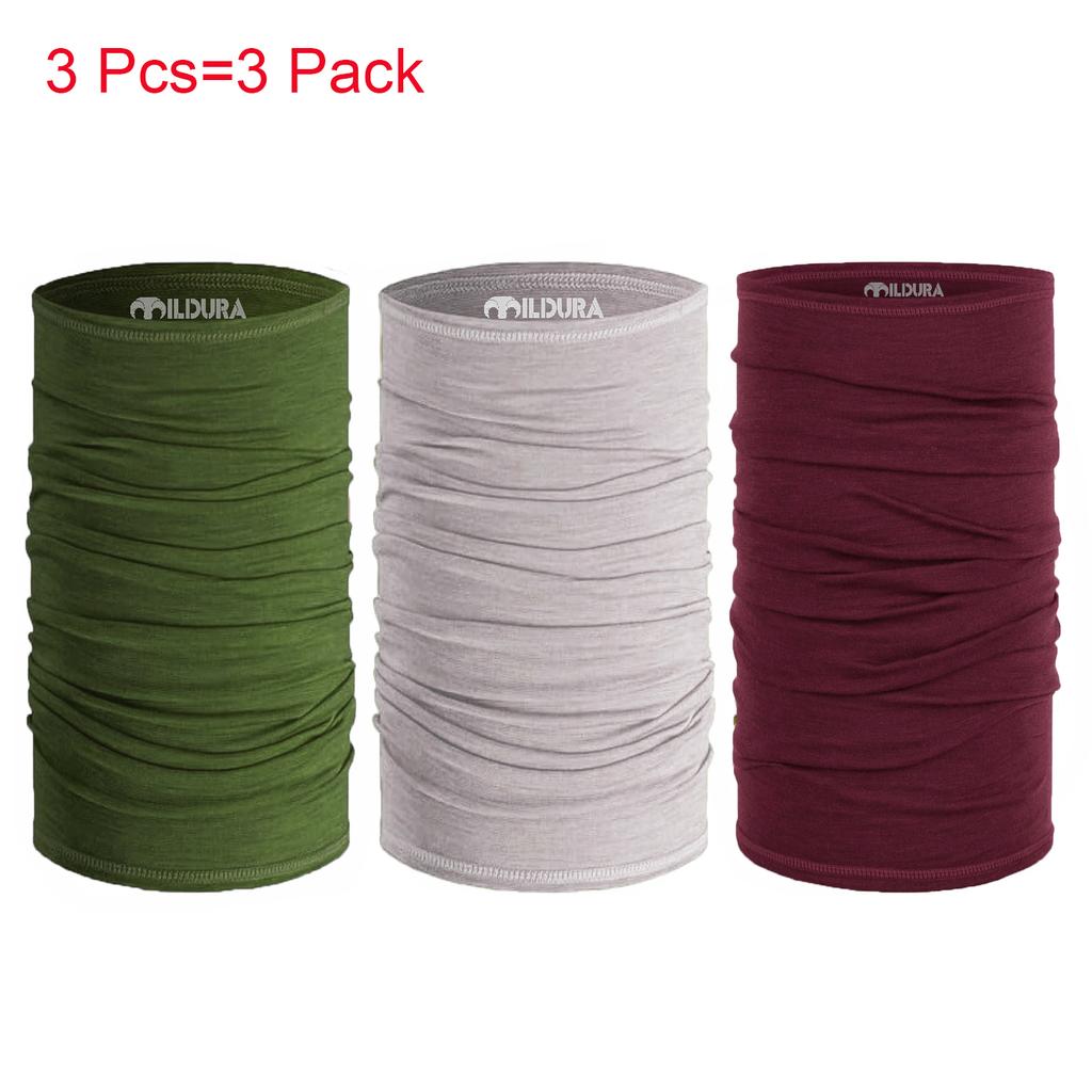 Adult 100% Merino Wool Neck Gaiter Light Quick Dry Breathable Face Mask for Ski Hiking Neck Tube Scarf Multifunctional Headwear