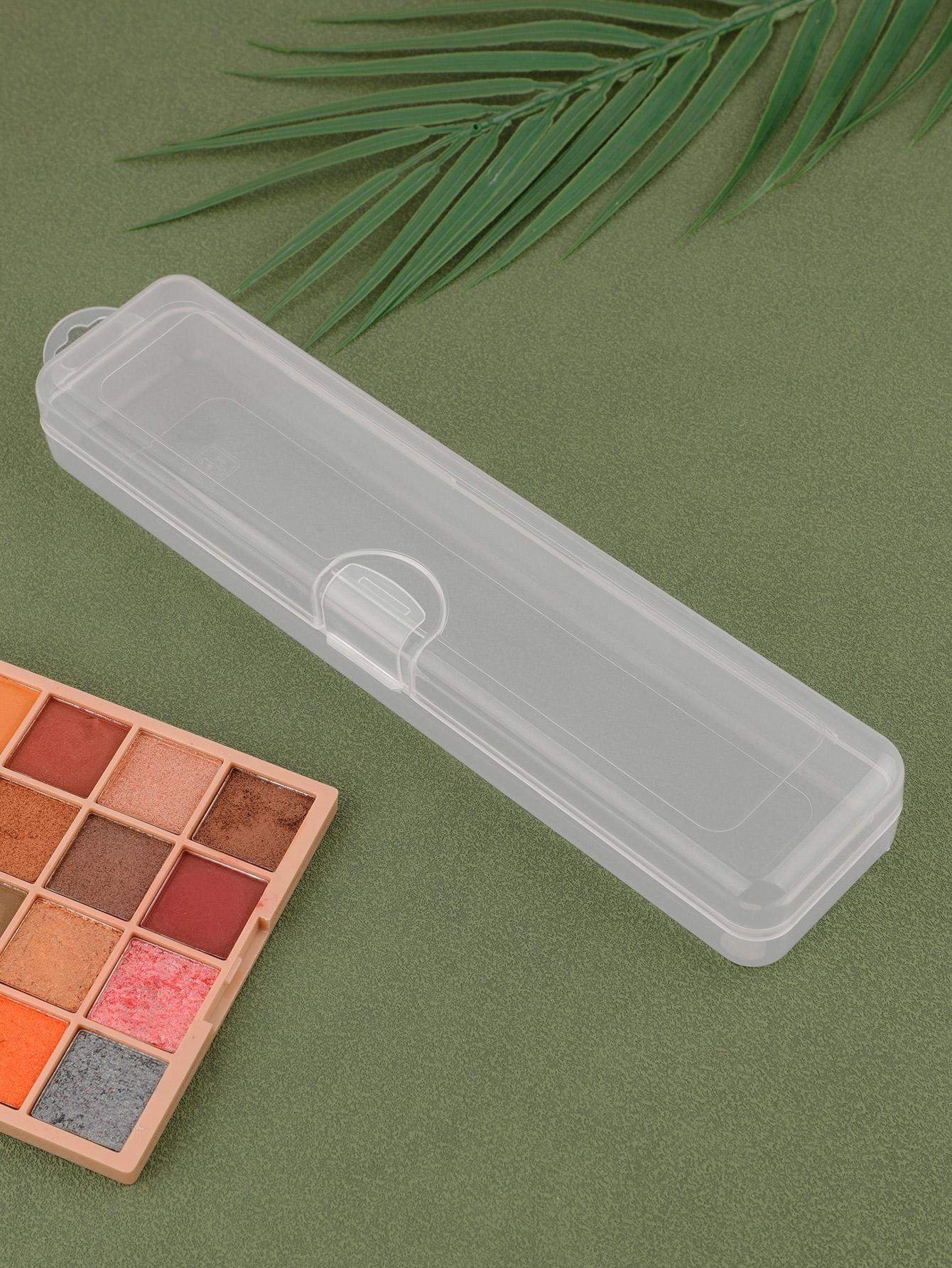 

Портативний пензлик для макіяжу Органайзер Олівець для брів Посуд Палички Прозорі з кришкою Коробка для зберігання Кухонні аксесуари білий