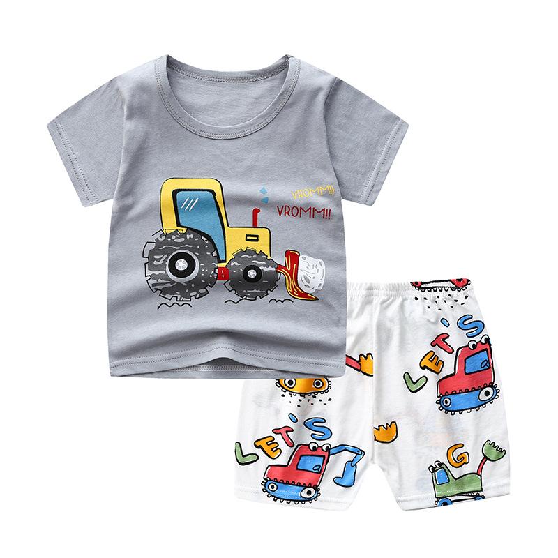 Cute Children Short-sleeved Suit Baby T-shirt Set Cotton Short-sleeved Shorts Kids Summer Children's Clothing