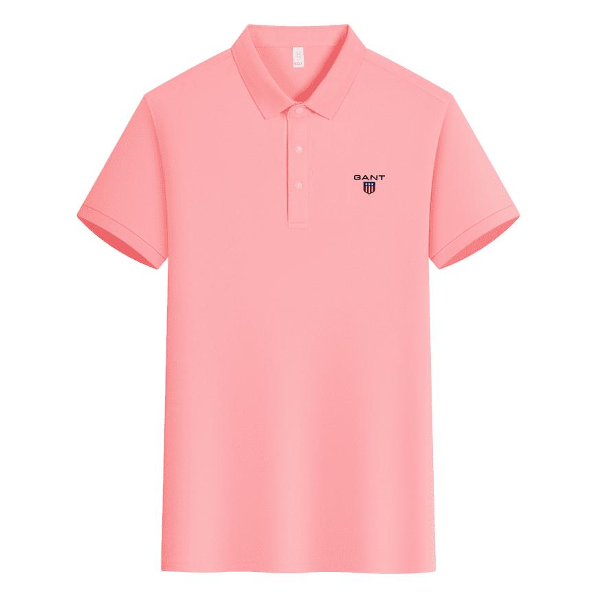 Gant 2025 Sommer Ny Brodert Business Casual Ensfarget Poloskjorte Par Poloskjorte
