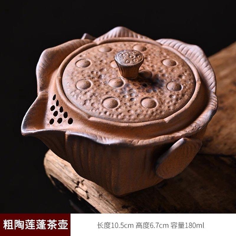 Japanese-Style Handmade Teapot - Retro Coarse Pottery Stoneware, Portable Ceramic Teaset for Kungfu Tea