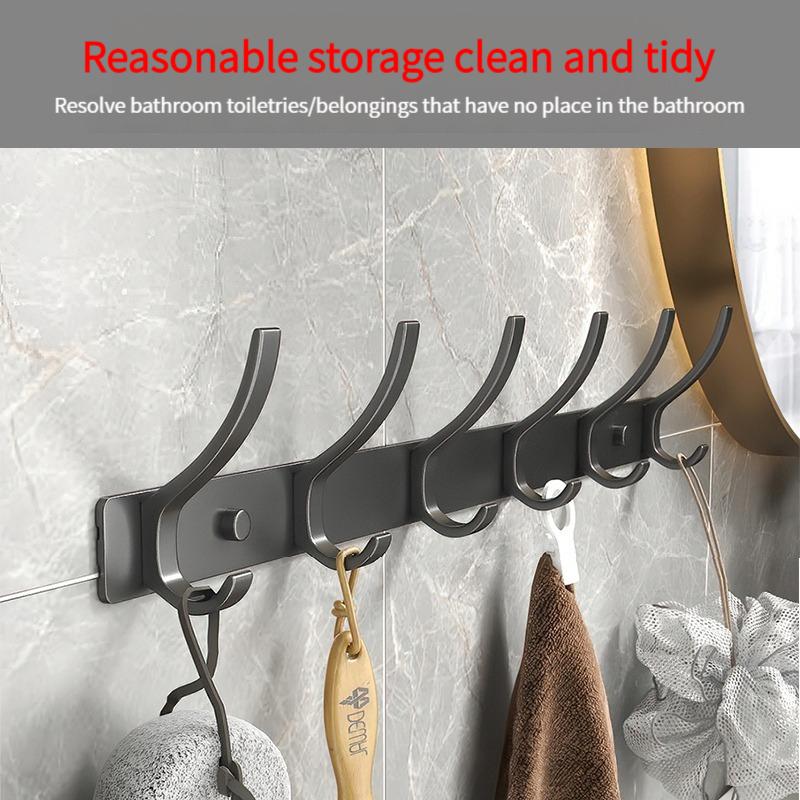 YUNJIEYA Black/White/Gun Grey Door Hooks Clothes Hanger Storage Bedroom Clothes Hook Wall Hanging Kitchen Bathroom Accessories