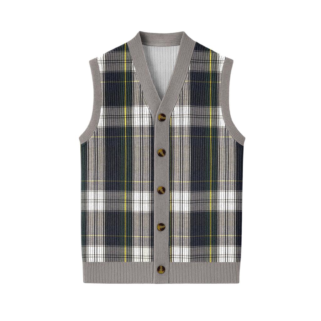 Chaleco Cárdigan de Punto sin Mangas con Cuello en V para Hombre