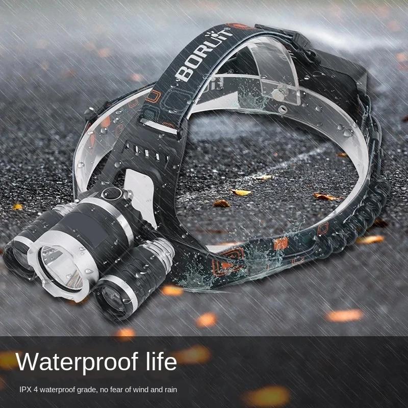 Powerful LED Induction Headlamp 18650 Battery DC Rechargeable Headlight Outdoor Waterproof T6 Head Lamp High Lumen Head Torch