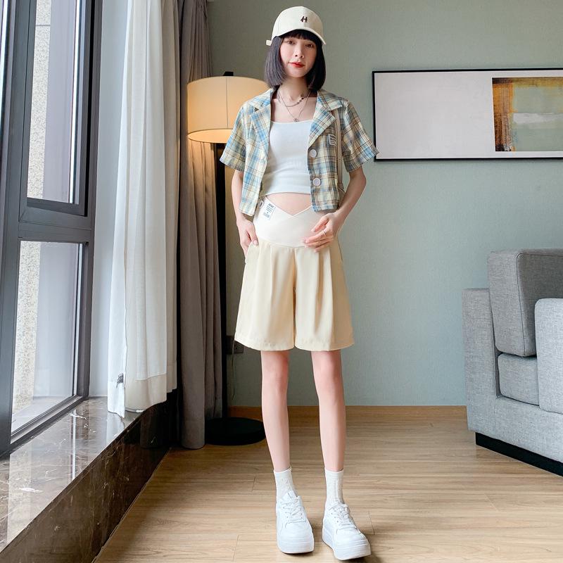 

Summer Maternity Low-Waist Plus Size Wide-Leg Shorts Set for Early Pregnancy 2XL