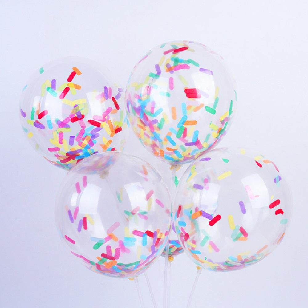 10pcs Confetti Balloons Birthday Wedding Party DIY Decoration 12inch Balloons Long Strips Paper Sprinkles Confetti Latex Balloon