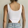 GMXIA Summer Sleeveless Women's Sexy Slim-fit Cotton Pit Strip U-neck Vest High Slit Bodysuit