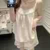 Suspender Pajamas Women's Cloud Cotton Summer New Sexy with Chest Pad Lace Lace Sweet Loungewear Set