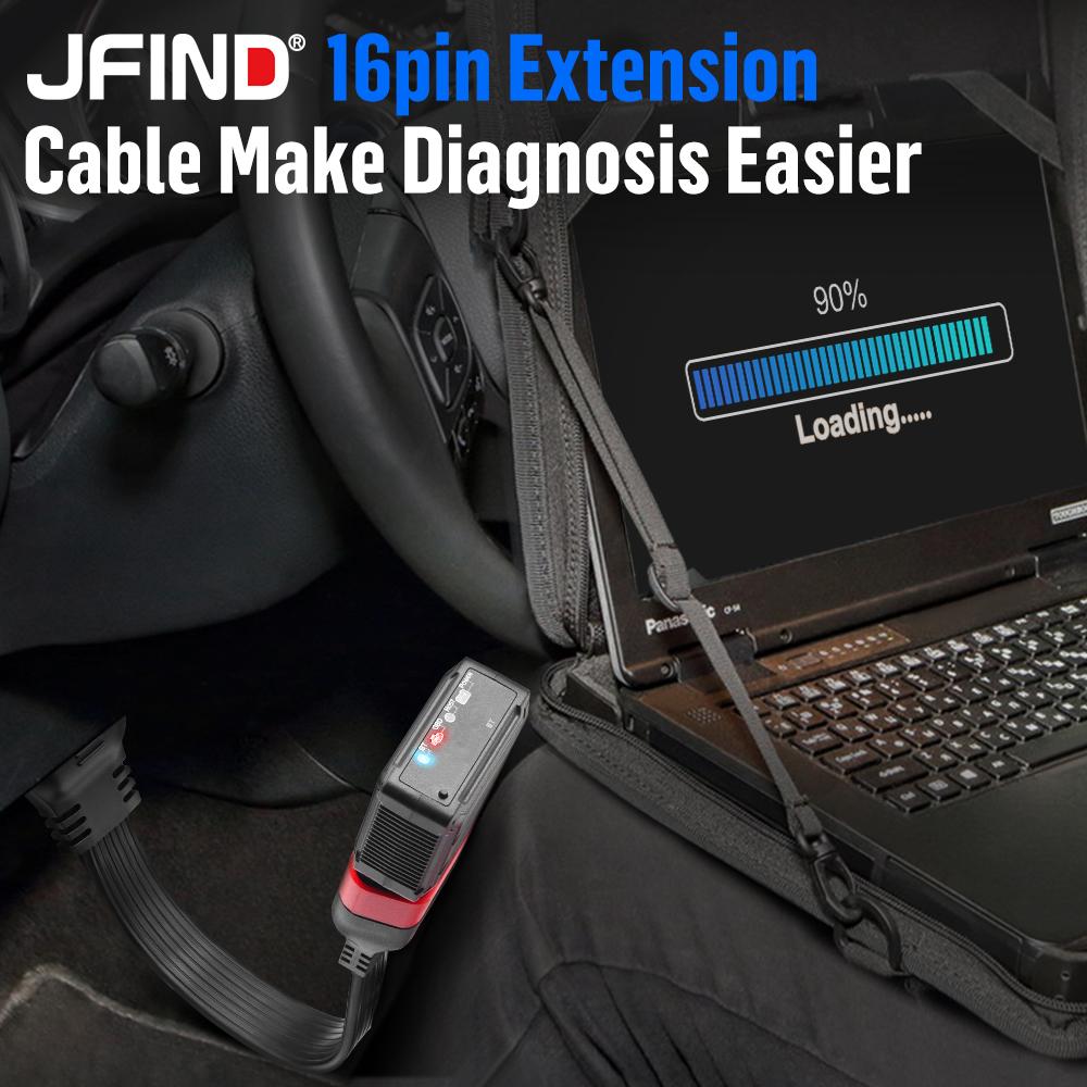 36CM OBDII Full 16 Pin Male To 16Pin Female OBD2 Extension Connector Cable Work with Diagnostic Tool ELM327