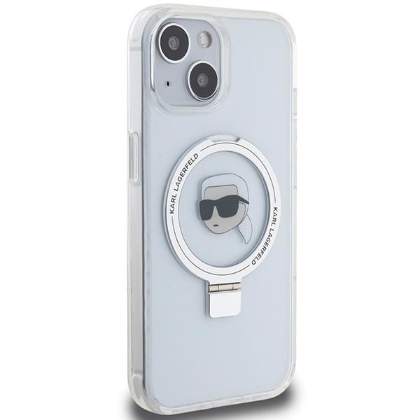 Karl Lagerfeld Klhmp15Shmrskhh Iphone 15 / 14 / 13 6.1 Biały/White Hardcase Ring Stand Karl Head Magsafe