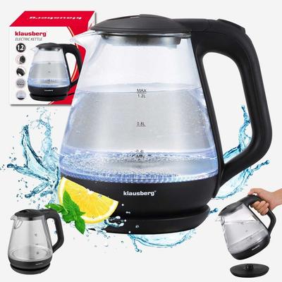 Glass Electric Kettle 1.2L Klausberg Kb-9003 Led
