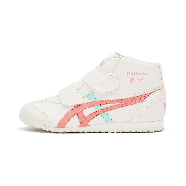 Onitsuka Tiger Mexico Mid Runner Non-Slip Shock Absorbing Wear-Resistant Mid-Top Running Shoes Kids Sneakers White 1184A132-103