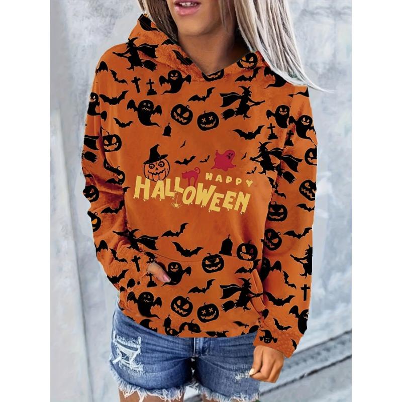 2025 Damenoberteile Herbst- und Winter-Hoodies Damen Lockerer Mexikanischer Tag der Toten Druck 3D-Druck Mode Lässiger Pullover-Hoodie