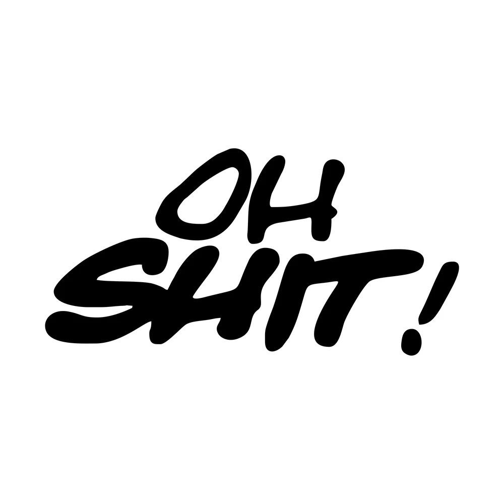 Funny Letters OH SHIT Motorcycle Stickers Waterproof for Motorbike Fuel Tank Helmet Fairing Electric Scooter Vinyl Decals