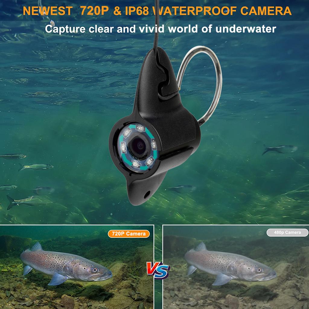 Underwater Fish Finder 720P High Clear Camera 4.3 Inch IPS Display Long Battery Life for Fishing