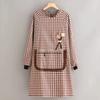 Plaid Design Long-sleeved Apron Waterproof Catering Work Clothes Dust-proof Smock Apron  Household