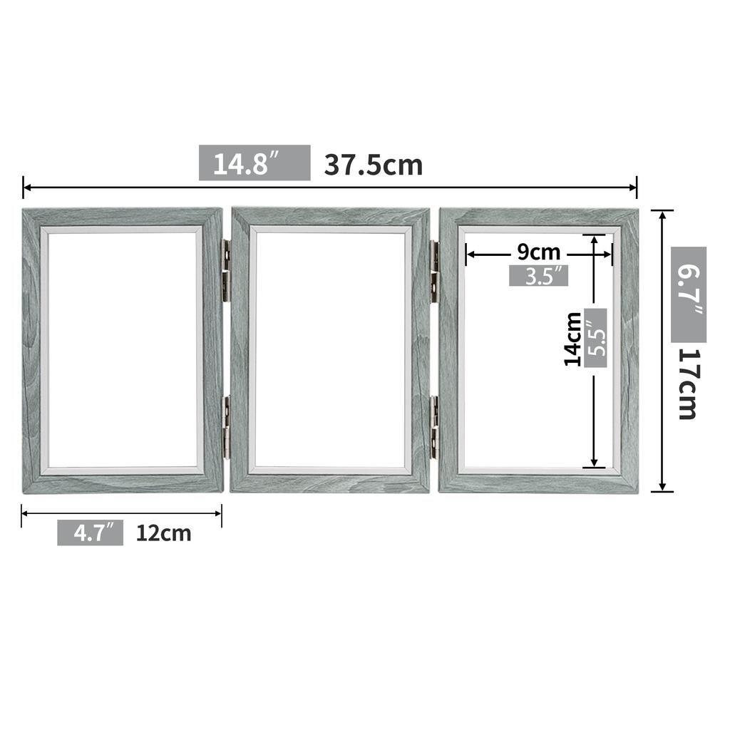 Rămă foto Afuly din lemn, cadou de nuntă, carte poștală, cu 3 fețe, elegantă, montabilă pe perete, gri, pliabilă, rotativă la 360°, ton, cadou, ziua de naștere, aniversare,