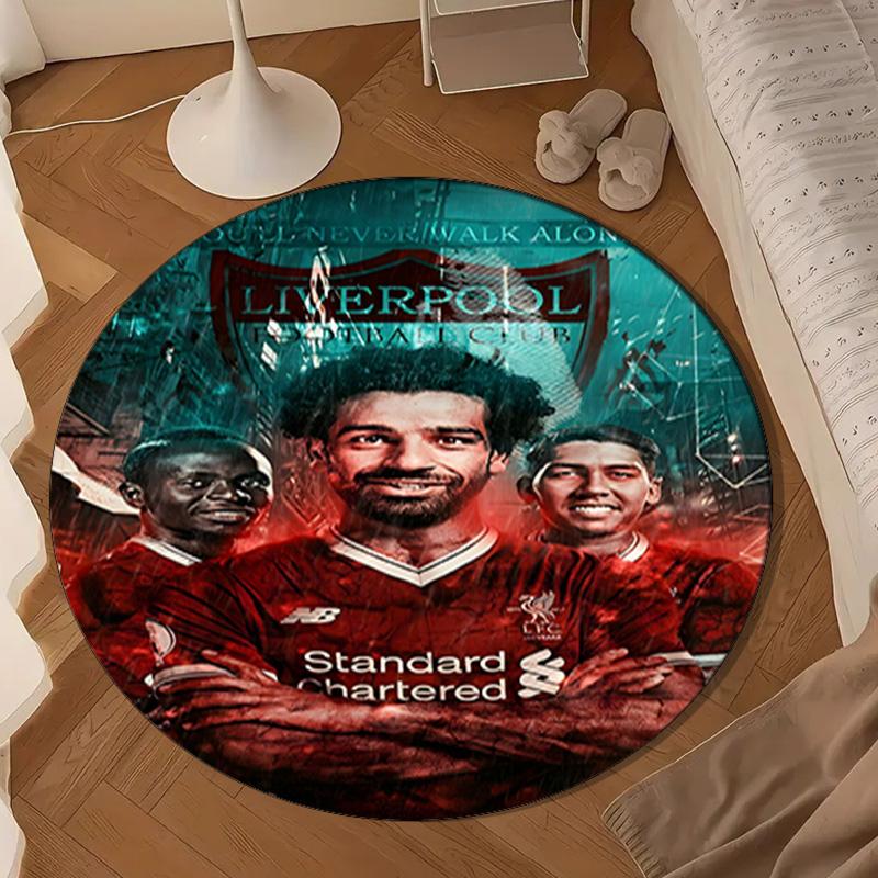 1PC rug liver-pool Fc Crest Round mat Home Decor, Chair rug For livingroom,Bedroom, doormat home decor Birthday Gift Christmas Gifts