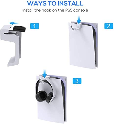 Headphone Stand for PS5 Console, Gaming Headset Hanger Holder Headphone Hook Stand for PS5