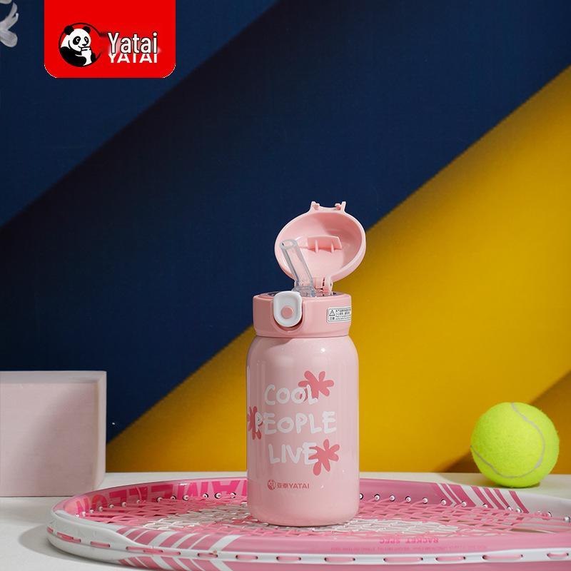 Yatai 316 Stainless Steel Insulated Water Bottle for Girls - Large Capacity, Cute Design, with Straw, Portable for Students. 360ml