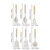 Wooden Handle Silicone Spatula Kitchenware Set High Temperature Resistant Household Non-stick Cooking Spatula Spoon Spatula.