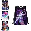 Kpop Demon Hunters Cartoon Student Backpack With Breathable Back Support And Wearresistant Oxford Material For Kids