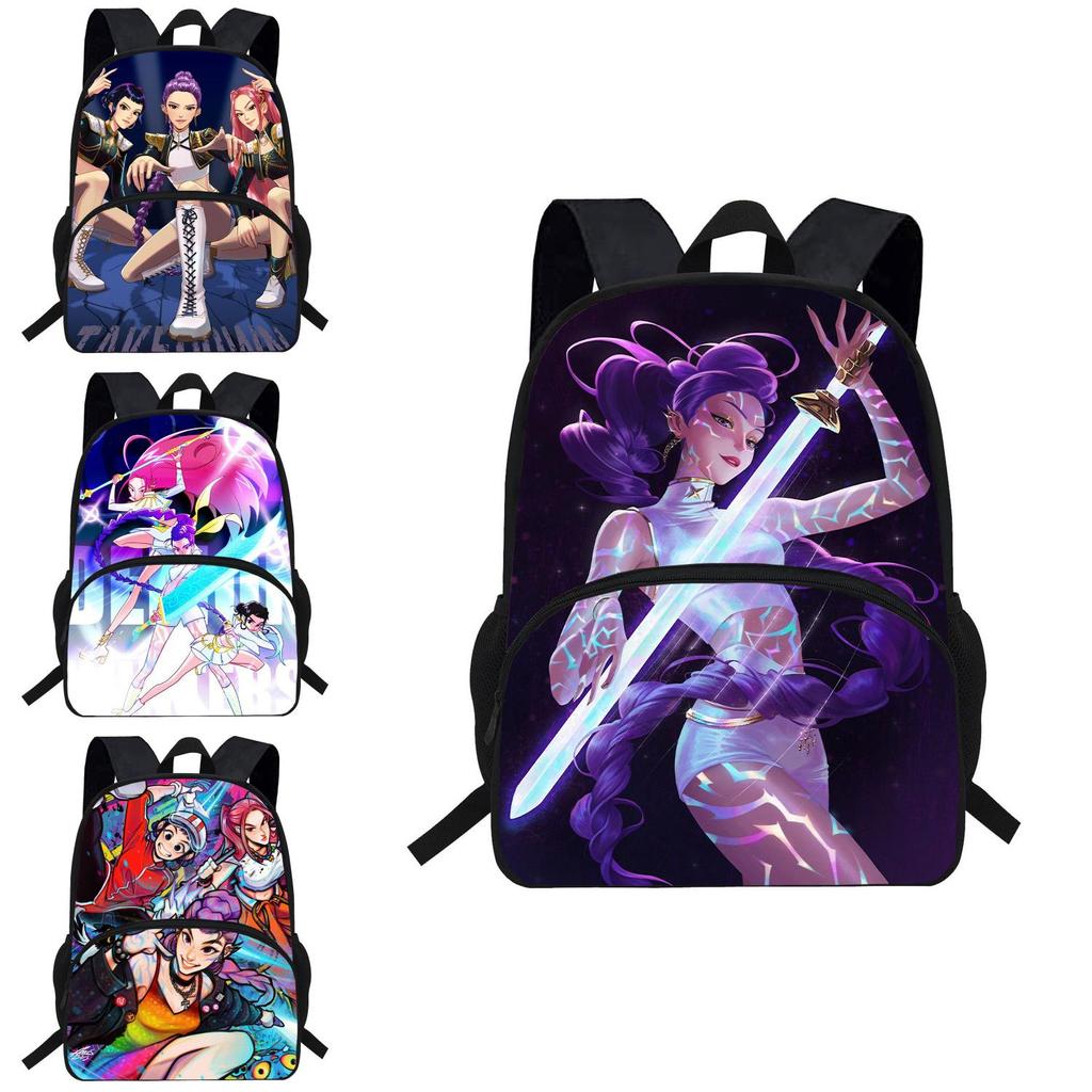 Kpop Demon Hunters Cartoon Student Backpack With Breathable Back Support And Wearresistant Oxford Material For Kids