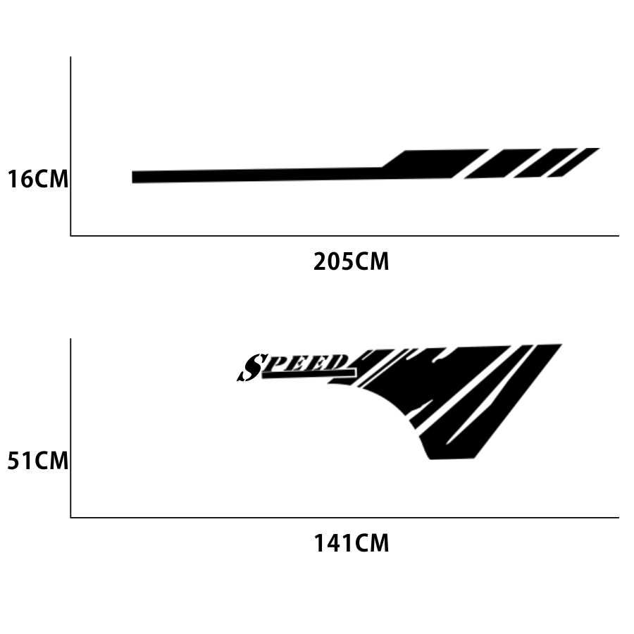 4× Car Side Body Decals DIY Stickers Universal for Pickup Removable