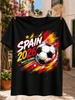 Spain 2026 World Football Graphic Soccer Ball Red Yellow Brush Splashes Stars and Bold Tricolor Unisex All T-Shirt