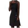 Women Fashion Sexy Color O-NeSck Leeveless Short Sleeve Dress