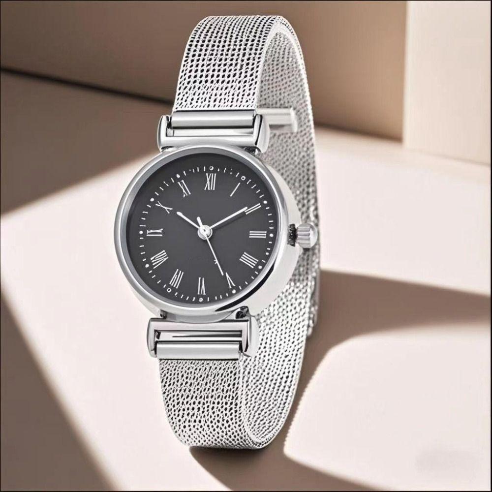 New Round Watches Adjustable Strap Luxury Wristwatches Mesh Belt Quartz Watch Gifts