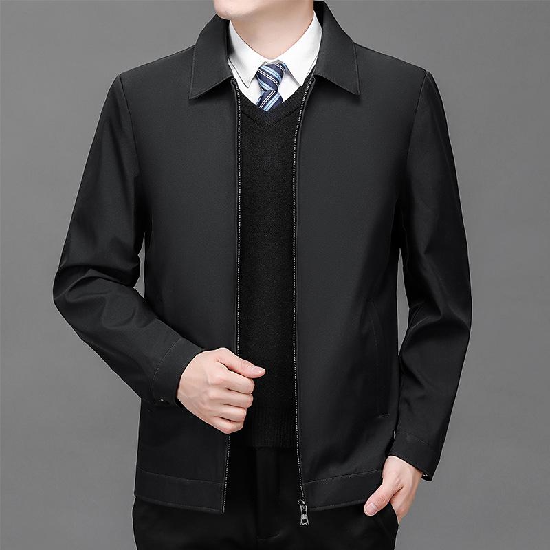 Herren Business Casual Übergangs-Verwaltungsjacke mit Plus-Samt für Väter mittleren Alters