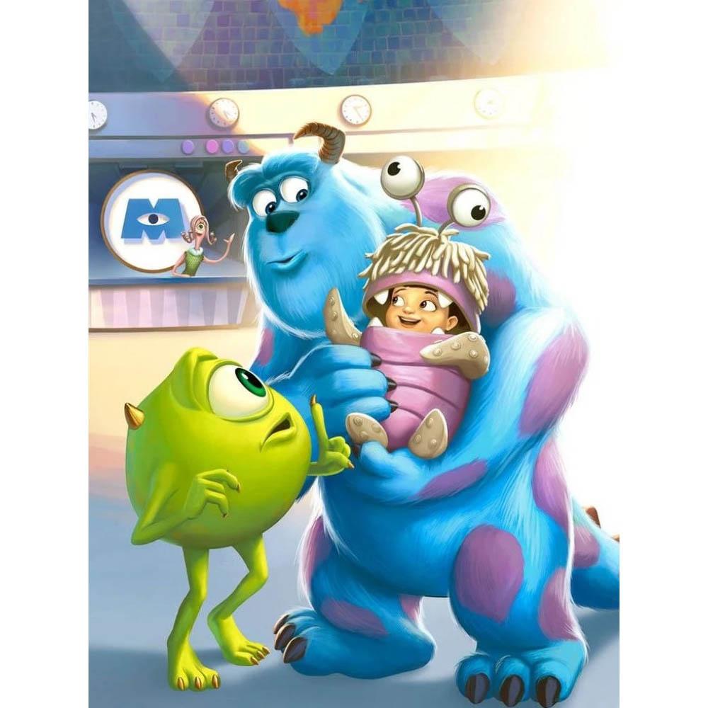 2026 Neues Disney Monster AG Diamantstickerei Cartoon Runde Diamantmalerei Neues Mosaik Puzzle Strasssteine Heimwanddekoration