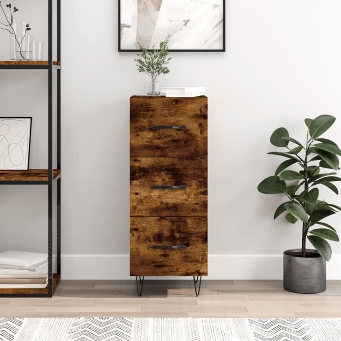 VidaXL Buffet Smoked Oak 34.5x34x90 Cm Engineered Wood 828601