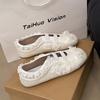 Damen Ballerinas Spitze Quadratische Spitze 2026 Sommer Herbst Kleid Weiches Leder Elegante Mary Jane Schuhe Outdoor Freizeitschuhe