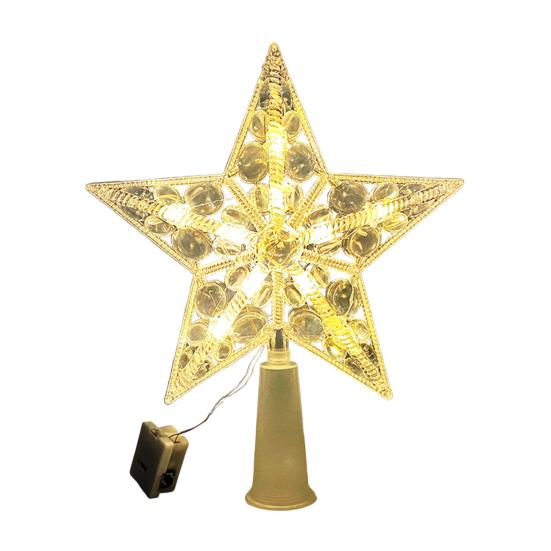 LED Christmas Tree Topper Star Moon Decoration Acrylic Xmas Ornament Energy Saving Shining Lamp Festive Home Room Decor