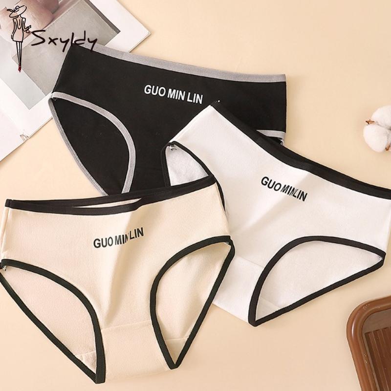 Women's Briefs Cotton Underpants Sports Girls Mid-waist Cotton Crotch Panties