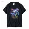 Vintage Liquid Blue T-Shirt XL Zauberer Drache All Over Print 1994 90er Magie Aop Lange Oder Kurze Ärmel Vintage Gewaschen Mode