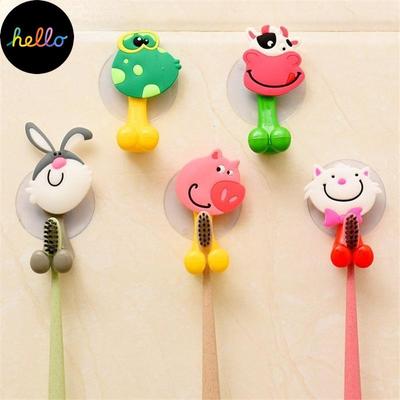 Simpatico Portaspazzolino a Ventosa con Animali dei Cartoni Animati Set di Accessori da Bagno per Bambini Porta Spazzolino da Denti Scaffale Portaoggetti