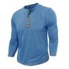 Herren Henley Kragen Langarm T-Shirts Einfarbig Frühling Herbst Freizeit T-Shirt Herren