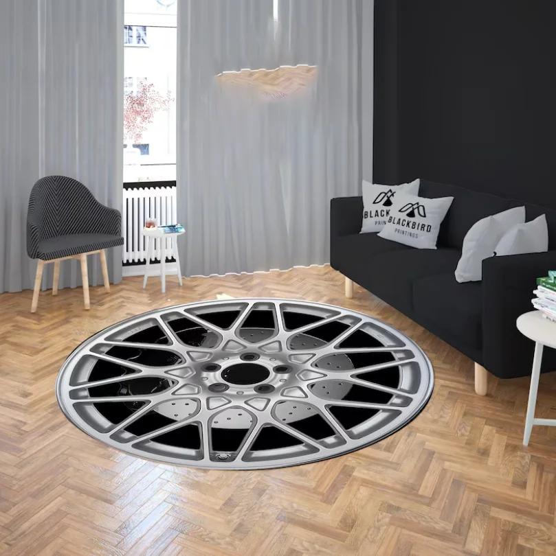 Car Wheel Rug Wheel Rug Car Lover Rug, Best Wheel Rug, Car Wheel Carpet, BBS Wheel Carpet Area Carpet Decoration