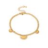 Hot-selling Light Luxury Retro Turquoise Flower Love Bracelet Plated with 18K Gold Stainless Steel Waterproof Stacked Jewelry