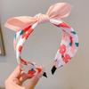 Bow Knot Women's Wide Headband Printed Hair Hoop Headwear Trendy Retro Polka Dot Hairband  Girls
