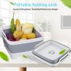 Skládací umyvadlo na nádobí se zátkou na odtok, přenosné umyvadlo, vana na nádobí, skládací dřezová vana, kuchyňský úložný tác, venkovní úložný kbelík