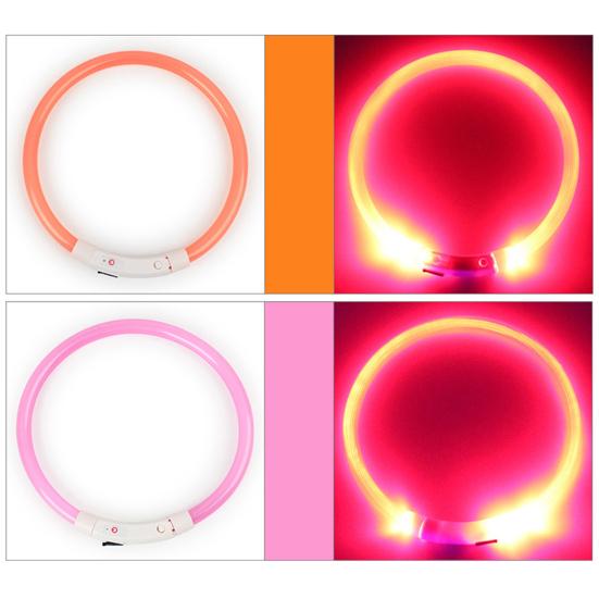 LED Dog Collar Rechargeable Luminous USB Charging Puppy Light Up Collar for Outdoor