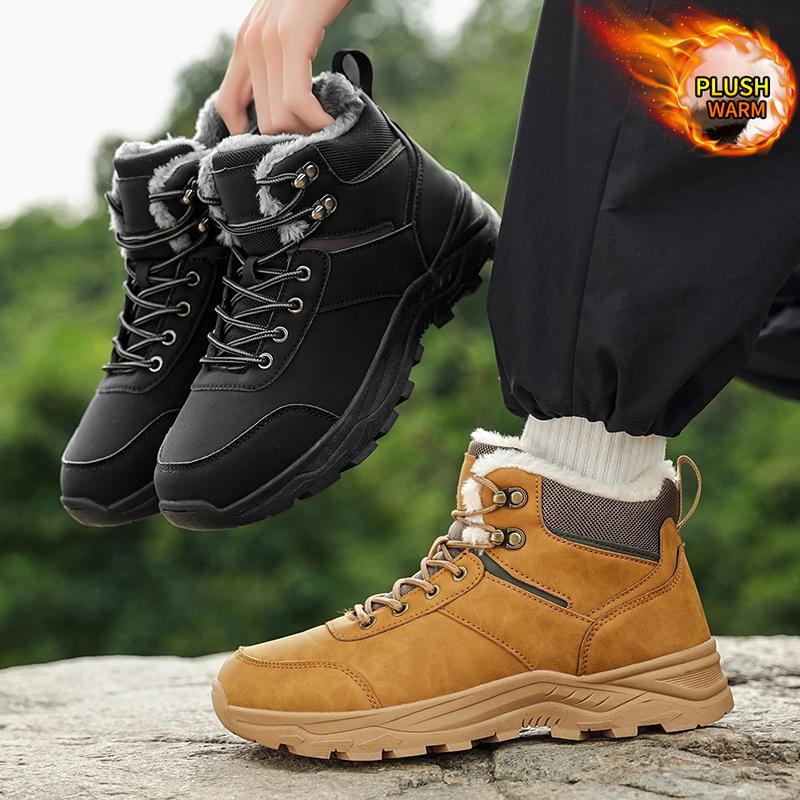 Men's Winter Snow Boots Warm Plush Casual Hiking Shoes Mountain Boots Keep Warm Casual Men's Footwear