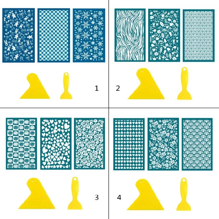 Screen Printing Template with Scraper Clay Earrings Decorative Screen Printing