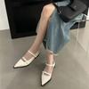 2024 Autumn Pointed Toe Women Shoes Elegant Ladies Flat Heels Mary Jane Footwear Casual Loafers Shallow Ballerinas Retro Shoes
