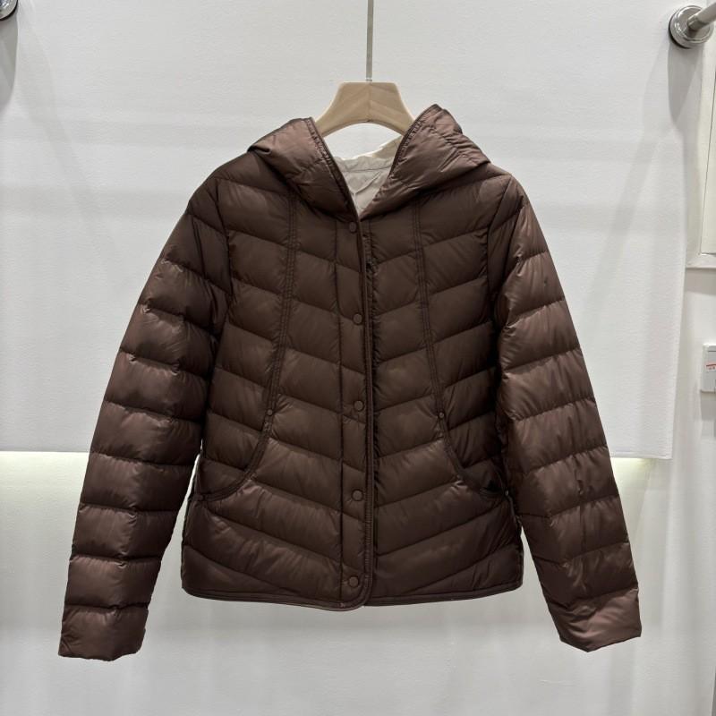 Womens Lightweight 90% Down Fill Hooded Short Puffer Jacket Winter Warm Casual Coat