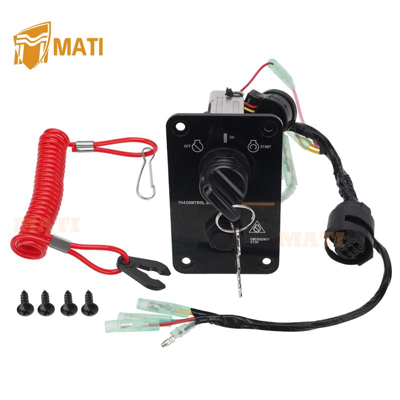 Main Switch Panel Outboard Single Engine Key Switch Panel Assembly for Yamaha Outboard 2-Stroke and 4-Stroke 704-82570-12-00
